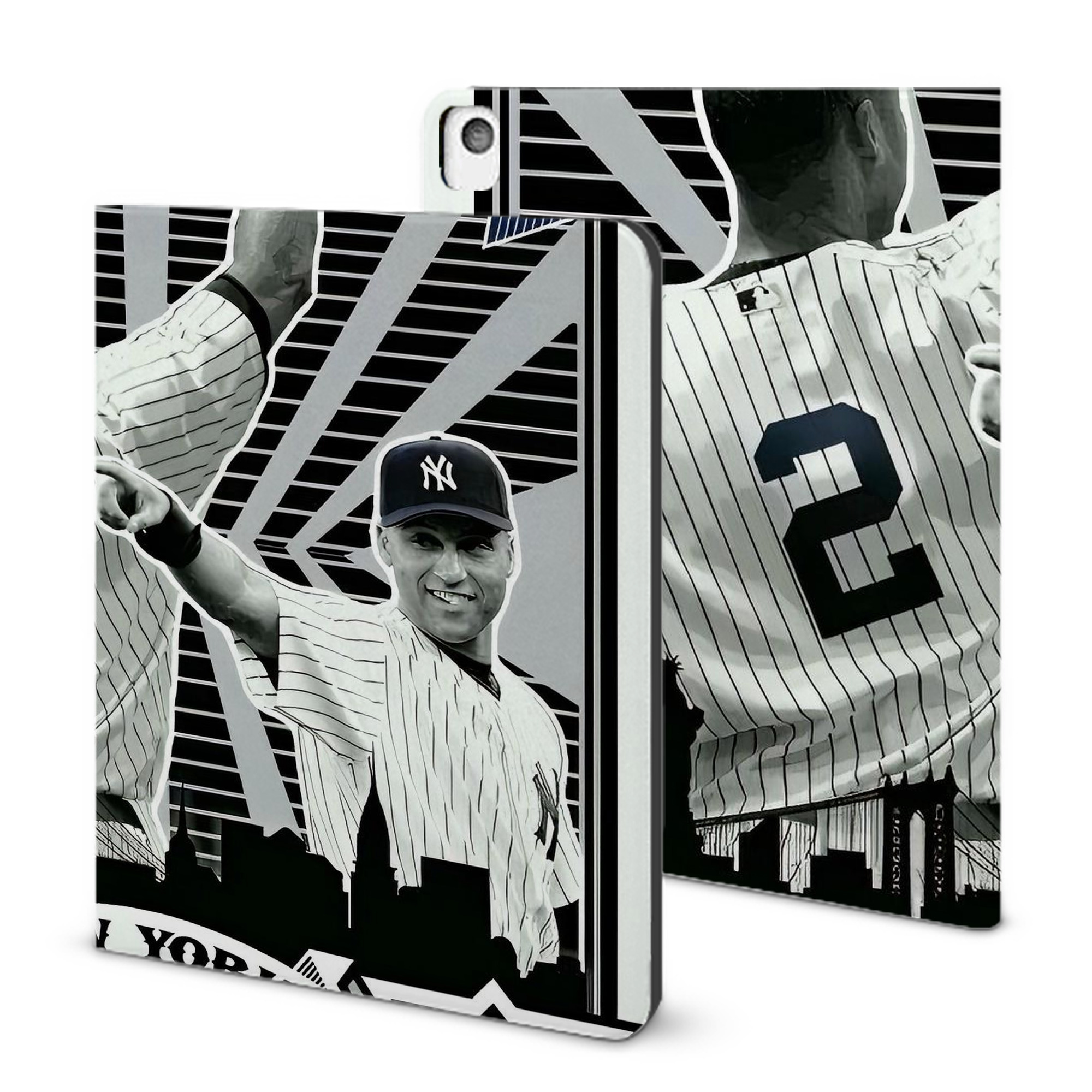 Derek Jeter 34 IPad Book-Style Case With Pencil Slot – Slim PU & TPU Cover – Full Protection, Precise Fit, Water & Scratch Resistant